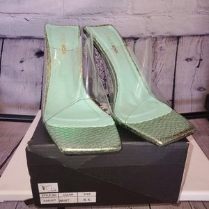 NEW, Fashionnova sandals, mint, 8.5